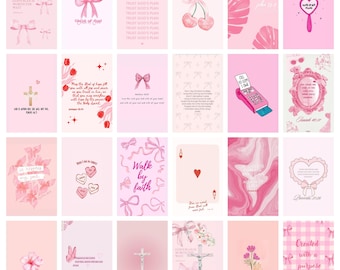 Christliche rosa Collage Kit: Bibel Vers Drucke, Glaube Raum Dekor (Digitaler Download)