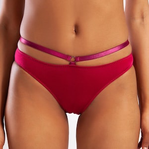 Strappy Waist Mini Slip Panty, Valentine’s Lingerie ,Romantic Gift Underwear for Her , Low Rise Elegant Panty  – Gorbus Colection