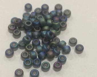 Size 8 Miyuki Seed Beads Matte Transparent Grey AB 15g