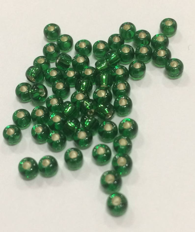 Size 80 Miyuki Seed Bead Silverlined Green 15g