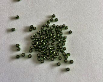 Silbergefütterte Olivine Toho 11/0 Samenperle 15g (TR-11-37)