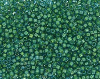 5g DB2381 Miyuki Delica Bead Fancy Lined Aqua Green