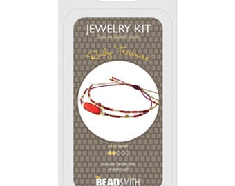 Bead Kit Ruby Treasure, adjustable bracelet, bead kit, bracelet kit