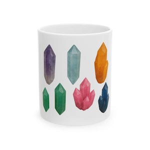 Colorful Crystal Mug for Tea and Coffee Lovers, Gemstone Coffee Cup, Unique Gift for Her, Crystal Enthusiast, Geology Home Decor