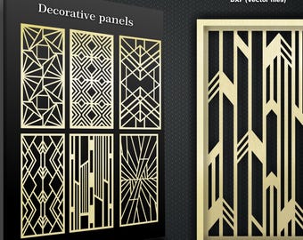Art Deco Laser Cut Panel SVG | Geometric Wall Decor Dxf, Svg, Ai, Cdr | CNC & Laser Cutting File