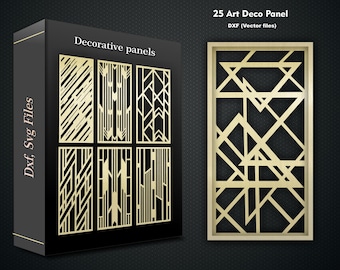 Art Deco Laser Cut Panels | Geometric Screen Divider (SVG, DXF)