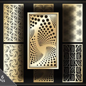 6 Modern Decorative Panels SVG DXF | Laser Cut CNC Screens for Metal Decor, Gates, Fences, Wall Art and Privacy Panels