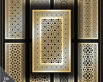 Design de painel cortado a laser marroquino | Router CNC, Glowforge (svg dxf png)