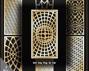 Paneles de ilusión óptica / Archivos abstractos cortados con láser (Descarga digital)