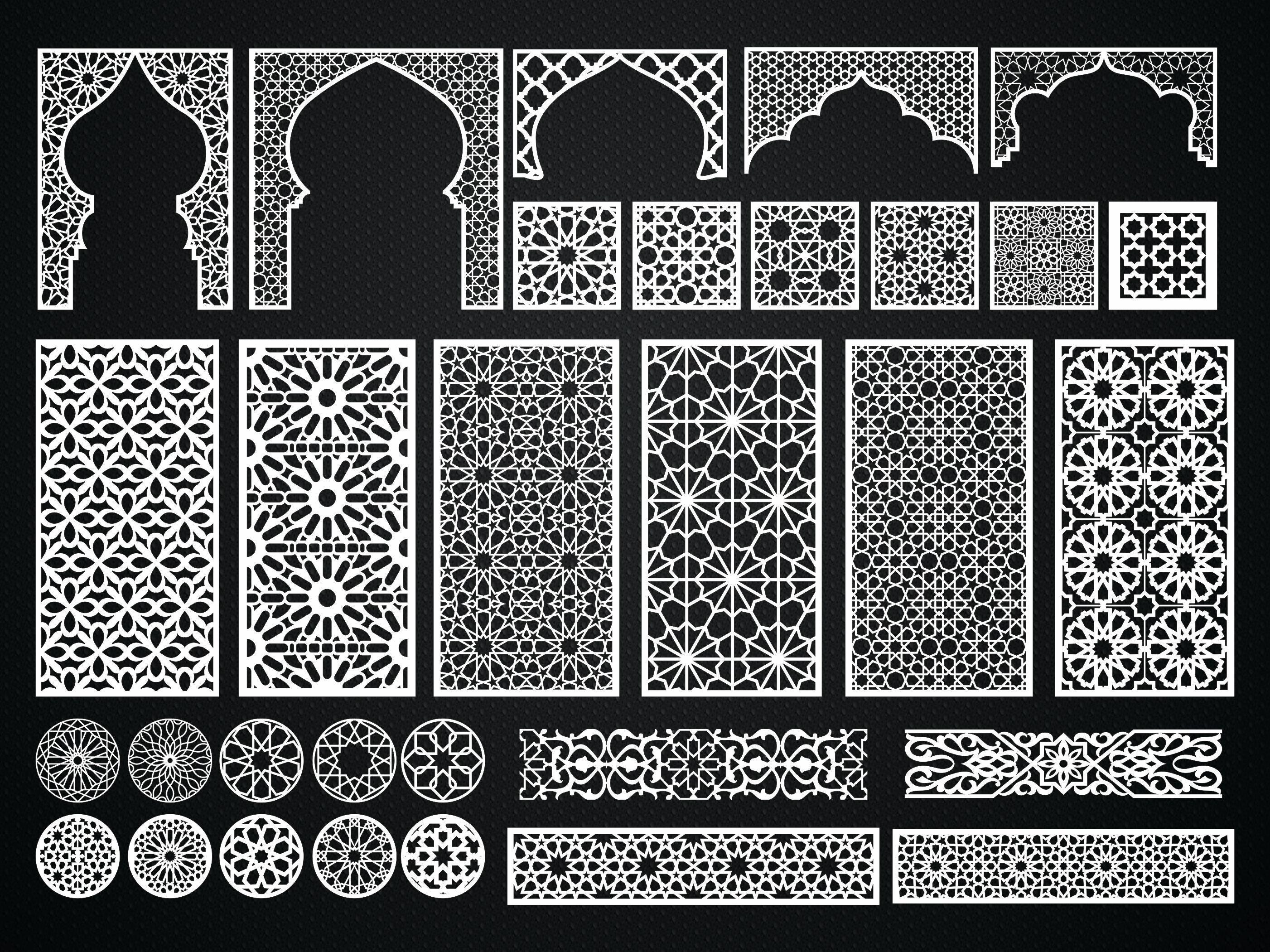 84 Moroccan & Arabic Patterns Dxf, Svg, Ai, Cdr | Islamic Geometric ...