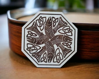 Nordic Fish Knot Coaster – Viking SVG Laser Engraving File – Celtic Fish Design – Marine Symbol – Digital Download for Glowforge, Cricut
