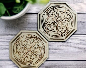 Viking Boar Coaster SVG Laser Engraving File, Wild Boar Celtic Design, Digital Download, Cricut, Glowforge Laser Cut File, Scandinavian Art