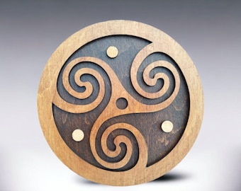 Viking Trisquel SVG File | Norse Triskelion Triple Spiral Laser Cut Design | Glowforge & CNC Digital Wall Art | Sacred Viking Symbol