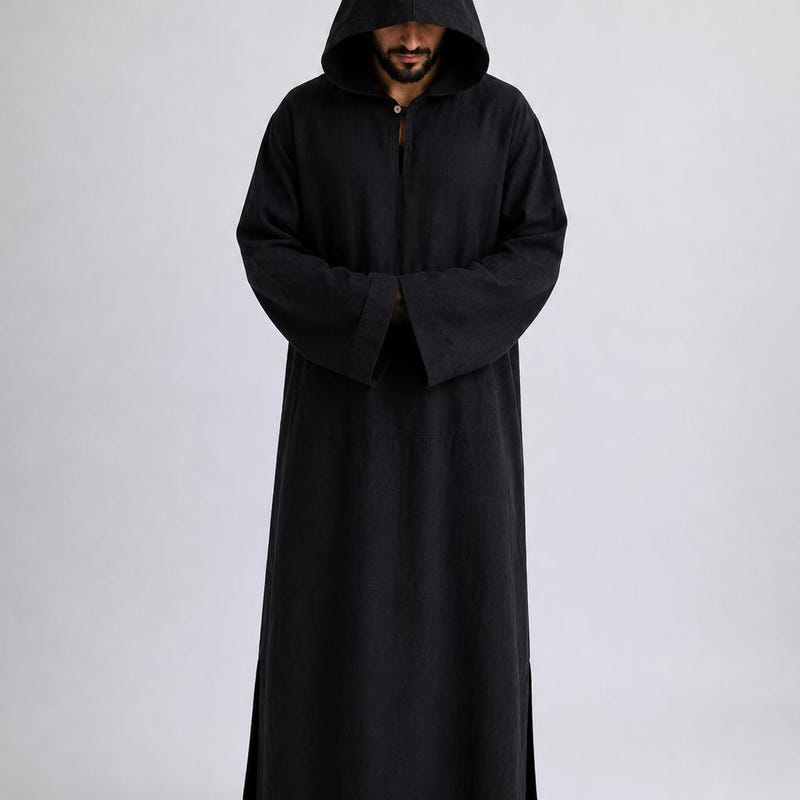 Hemp Robe Hooded Shirt Monk - Etsy