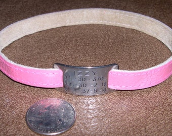 Collare in pelle con targhetta personalizzata per levriero italiano o whippet