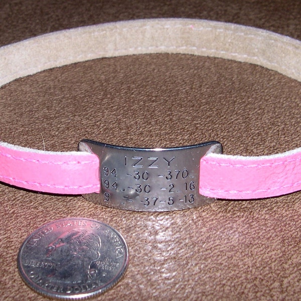 Italian Greyhound or Whippet Leather Custom Tag Collar