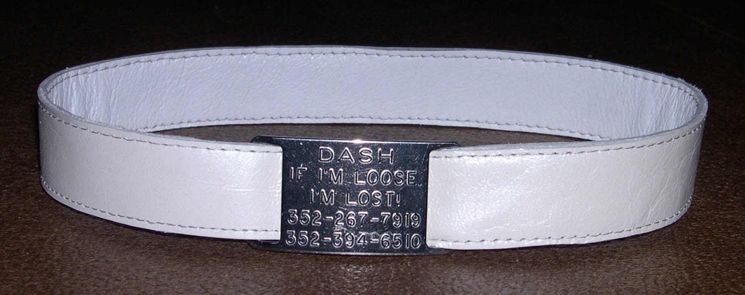 Leather Custom Tag Collar for Greyhounds Pearl Etsy