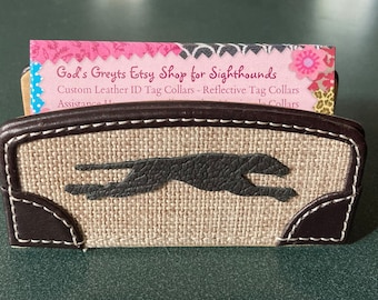 Greyhound Business Card Holder for Desk