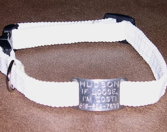 3/4" Glow-in-the-Dark Braided CUSTOM ID Tag Dog Collar