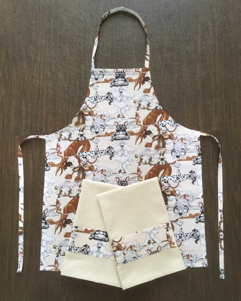 Yoga Dogs Apron /& Dish Towel Set