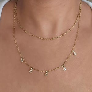Dainty Layered Gold Necklace: 18k Plated Boho Jewelry