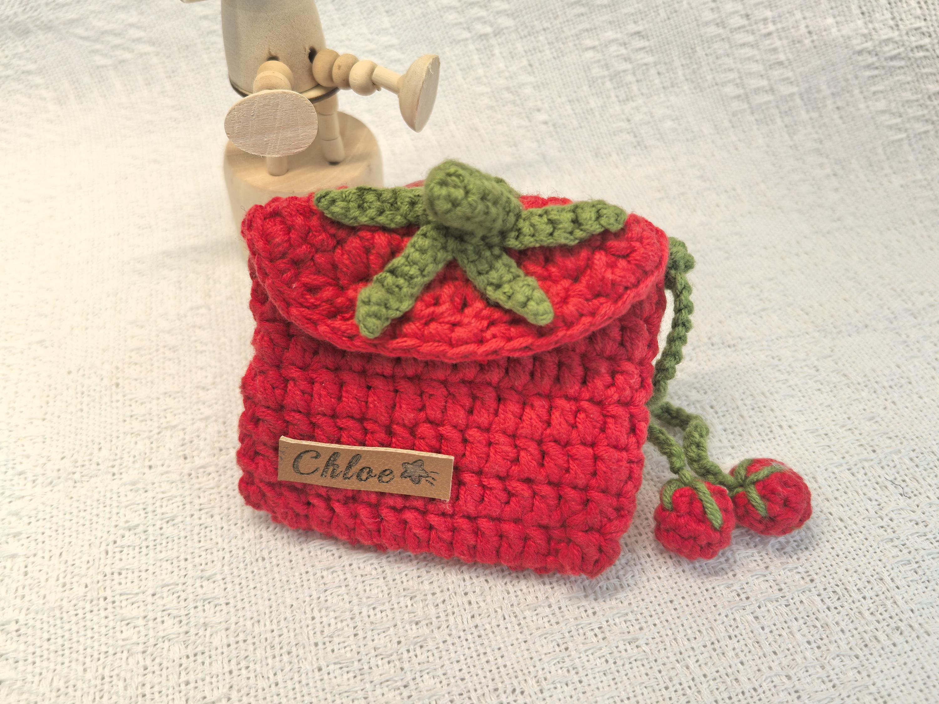 1*0様 h'eres × texnh ストラップ&ケース ＋AirPods赤 Personalized Crochet Airpods Pouch, Handmade Crochet Earbud Pouch