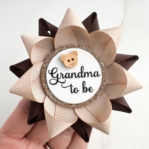 Teddy Bear Baby Shower Decorations, Teddybear Theme Baby Shower Pins, Custom Party Pins, Bears Theme, Tan and Brown with Teddy Bear image 2