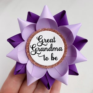 Great Grandma Gift, Great Grandma to Be Gift, Baby Shower Decorations, New Grandma Gift, Baby Shower Corsages, Lavender and Purple image 2