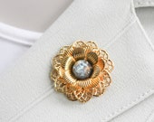 Gold Flower Brooch Pin, Magnetic Brooch Pin, Magnetic Lapel Pin for Women, Gold Brooch, Gold Flower Pin, Sweater Pin, Hat Pin for Women