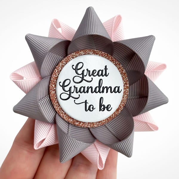 Pink and Gray Baby Shower, Baby Girl Shower Decorations, Baby Shower Pins, Baby Shower Corsage, Grandma to Be, Gray and Pale Pink