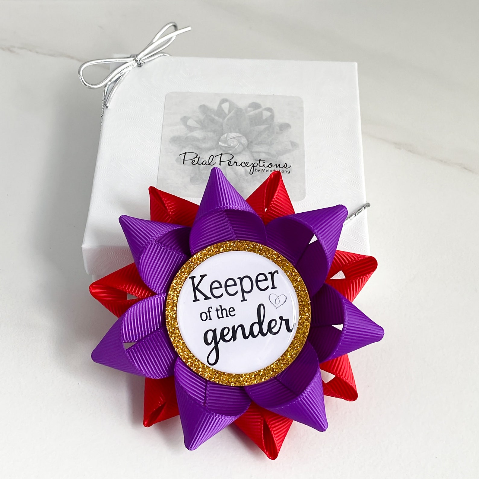 Keeper of the Gender Pin Red and Purple Gender Reveal Party Etsy