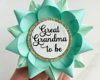 Great Grandma Pin Gift, Mint Green Baby Shower Pins, Baby Shower Favor Gifts, New Great Grandma Gift, Nana Gift, Mimi Gift, Aqua and Mint