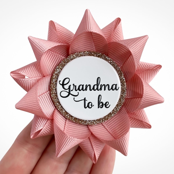 Grandma to Be Pin, Personalized Baby Shower Corsage, Dusty Rose Decorations