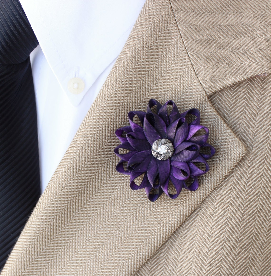 Lapel Flower for Men Mens Lapel Flower Purple Lapel Flower Etsy