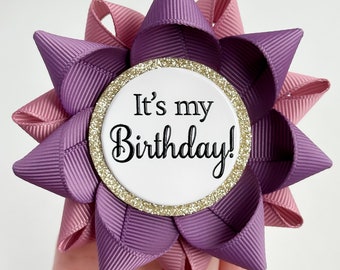 Birthday Gift Ideas for Her, It's My Birthday Pin, Birthday Party Decorations, Womens Birthday Party Ideas, Amethyst and Mauve