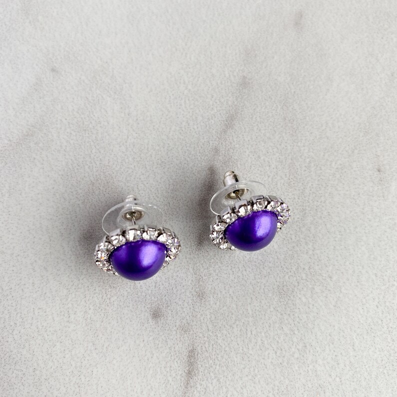 Purple Earrings Purrple Bridesmaid Earrings Purple Etsy