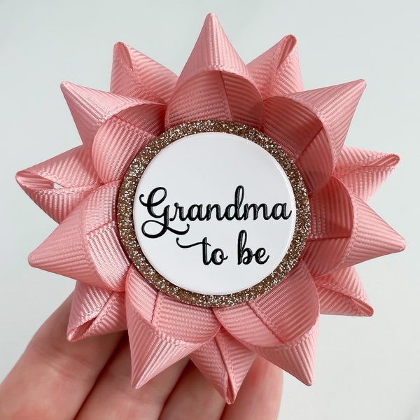 Grandma to Be Pin, Personalized Baby Shower Corsage, Dusty Rose Baby Shower Decorations, Custom Pins, Custom Baby Shower Favors, Dusty Rose