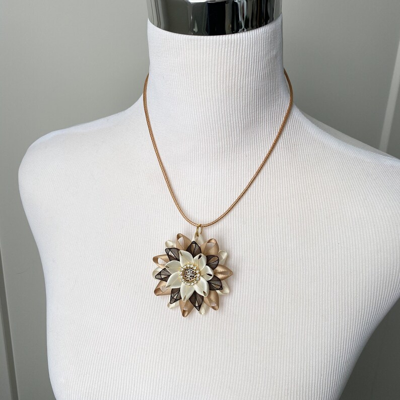 Unique Pendant Statement Necklace Black Animal Print Jewelry Ivory Handmade Necklaces for Women Cheetah Latte Leopard Print