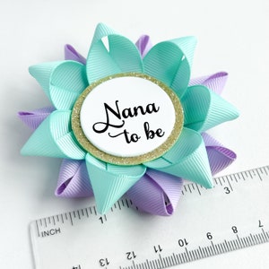 Gender Neutral Baby Shower Decorations, Boy or Girl Baby Shower Pins, Mommy to Be Gift, Pregnancy Reveal Pin, Aqua and Lavender image 6