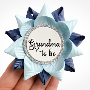 Blue Baby Shower Pins, Boy Baby Shower, Baby Boy Shower Ideas, Baby Shower Decorations, New Grandma Gift, Light Blue and Denim Blue