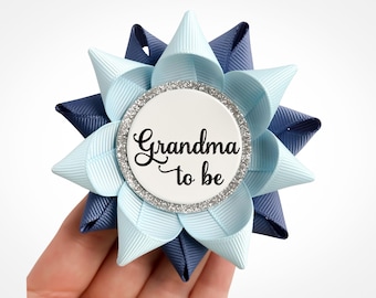 Blue Baby Shower Pins, Boy Baby Shower, Baby Boy Shower Ideas, Baby Shower Decorations, New Grandma Gift, Light Blue and Denim Blue