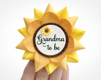 Sunflower Baby Shower Favors, Personalized Keepsake Pin, Summer Theme, Sun Gold, Yellow, Flower