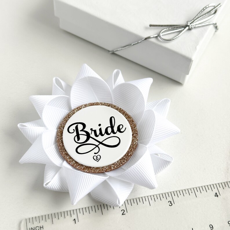 Bride Pin, Bride to be Pin, Bachelorette Party Gifts, Bach Party Pins, Personalized Bachelorette Gifts, Keepsake Gift for Guest, White image 5