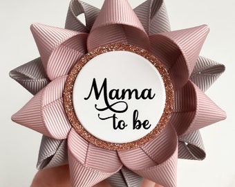 Pink and Gray Baby Shower Ideas, Keepsake Gifts for Guests, Mama to be Pin, Custom Baby Shower Pins, Papa to be, Dusty Pink and Gray