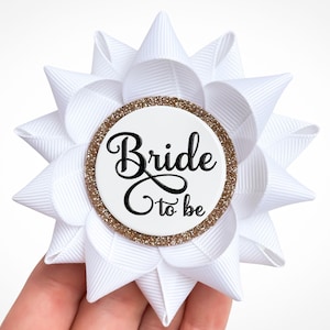Bride to be Pin, Bridal Shower Pins, Bachelorette Party Pins, Bride to be Gift, Bridal Party Gifts, Bridal Shower Decor, White