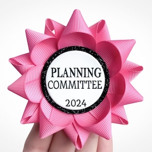 Special Event Pin, Custom Printed Event Ribbon, Committee Name Tag, Name Pin, Custom Award Ribbon, Bright Pink