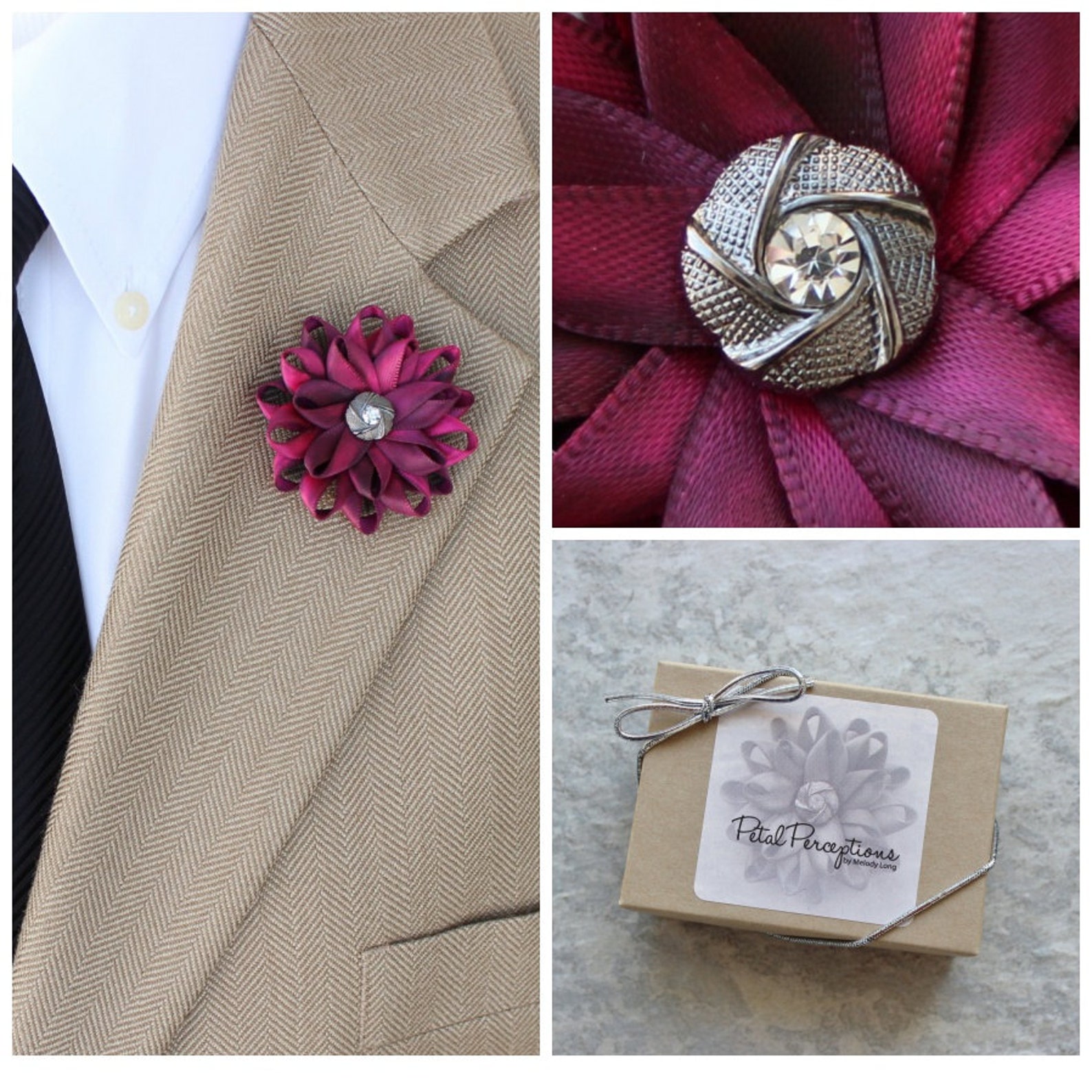 Lapel Flower for Men Hot Pink Lapel Flower for Men Mens Etsy