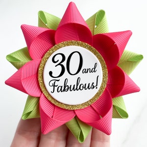 30th Birthday Gift Ideas, 30th Birthday Pin, 30th Birthday Ideas, Birthday Party Decorations, Thirtieth Decorations, Hot Pink Apple Green