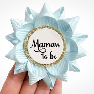 Light Blue Baby Shower Decorations, Boy Baby Shower Pins, Mamaw to be Pin, Grandma to be Pin, Baby Shower Favors, New Mom, Light Blue