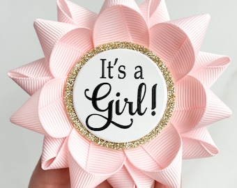 It's a Girl Pin Gender Reveal Party Decorations, Its a Girl, Gender Reveal Party Favors Gift, Baby Girl Shower Gift for Attendees, Pale Pink